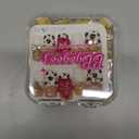 Handmade Press On Nails, 3D Velvet Floral Short/Medium Length Square White French Tips, Leopard Cherry Design, Reusable Acrylic False Nails (Velvet Jungle, M)