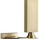 ENGA Square Brushed Gold Solid Brass Hand Held Shower Head With Wall Connector and Hose Wall Mount Handheld Showerheads Set