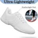 Girls White Cheerleading Shoes Lightweight Competition Tennis Shoes Women Hip Hop Gymnastics Dance Sneakers (9.5 Toddler)