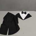 Dog Tuxedo for Medium Dogs, Dog Suit and Bowtie, Formal Dogs Wedding Outfit, Pet Tuxedo and Bandana Set Valentines Birthday Costumes for French Bulldog, Pomeranian, Dachshund, Black, L