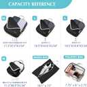 Gonex Compression Packing Cubes, Expandable Storage Travel Luggage Bags Organizers with Shoe Bag, Clear Toiletry Bag (Black)