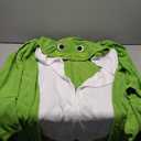 Funziez! Adult Onesie Halloween Costume Animal Dinosaur Shark Unisex Plush One Piece Cosplay Suit for Adults, Men and Women (Medium, Toad)