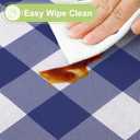 Smiry Rectangle Table Cloth, Waterproof Vinyl Tablecloth with Flannel Backing, Wipeable Buffalo Plaid Table Cover for Picnic, Indoor and 4th of July, Independence Day (Navy & White, 70"x90")