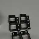 Zonon 10 Pcs 1" x 1 1/8" Black Aluminum Fence Brackets Standard Wall Mount for Rails Residential Black Flat Fence Brackets for Fencing Railing Mounting