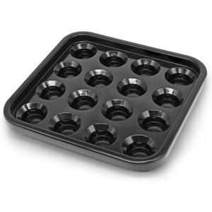 Billiard Ball Storage Tray Holds 16 Regulation 2-1/4" Pool Balls, Plastic Rack for Standard Size Sets, Great for Game Rooms, Bars, and Pool Halls