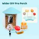 NETVUE by Birdfy Pro Perch - Wider Extension Perch to DIY Add-ons Including Suet Ball, Mini Hummingbird Feeder, Fruit Holder, Jelly Feeder and Welcome Card, Ideal for Bird Lover (Blue)