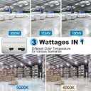 High Bay LED Shop Light 2 Pack 2FT 200W 28000LM, 4000K/5000K Selectable 100-277V, Linear High Bay Lights for Warehouse Workshop Supermarket Stadium, Power Tunable 200W/150W/100W, ETL