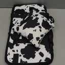 Portable Dog Car Seat for Small Dogs - Adjustable Safety Leash, Washable Cushion & Storage Pocket - Pet Booster Seat for Car Travel- Cow Pattern