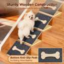 PANTAZO Dog Ramp for Stairs 8 Pack Foldable Pine Wood Dog Ramp