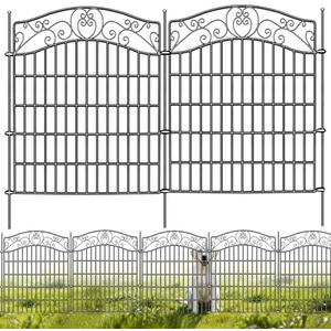Mars Explo 5 Panels No Dig Decorative Outdoor Garden Fence, 40 in(H) X 11.8 ft(L) Animal Barrier Fencing, Rustproof Portable Fence, Temporary Dog Fence Outdoor for Yard, Outside, Backyard, Patio