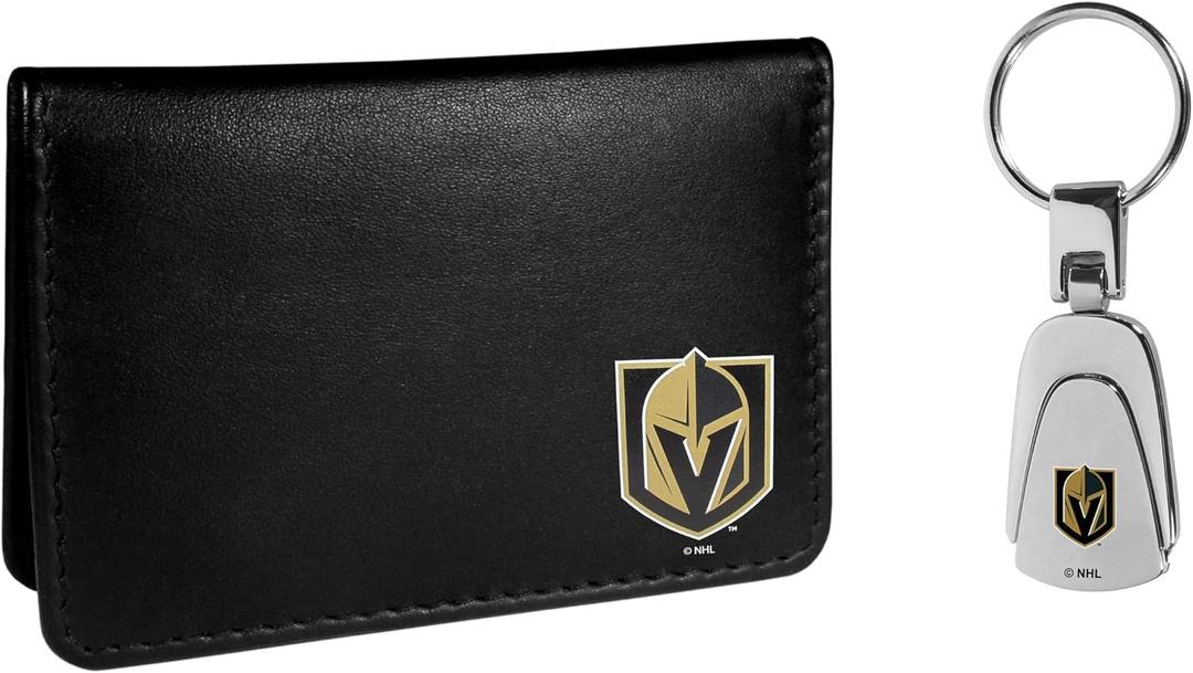 Siskiyou Sports NHL Vegas Golden Knights Weekend Bi-fold Wallet & Steel Key Chain, Black, One Size
