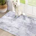 COMSLE Door Mat, Front Door Mat Indoor for Entrance Faux Wool Absorbent Non Slip Modern Throw Rug for Entryway Hallway Muddy Paws - Pet Friendly, 32x48 Inches,Modern Gray Machine Washable