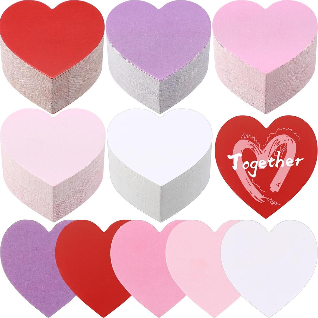 Tatuo 500 Pcs Valentine's Day Heart Cutouts Paper Bulletin Board Decorations Classroom 2'' Cardboard Hearts Cutouts Die Cuts for Valentines Crafts Office School(Romantic Colors,Cardboard Paper)