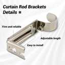HOME MASTER HARDWARE Curtain Rod Bracket, Adjustable Curtain Rod Holders Brackets for Wall,Heavy Duty Curtain Hangers for 1 Inch Rods, 2 Pack, Satin Nickel