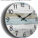 CHYLIN Wall Clock 14 Inch Bathroom Clock, Rustic Wall Clocks Battery Operated, Silent Non Ticking Wooden Coastal Beach Clock for Kitchen, Living Room, Bedroom, Office (White)