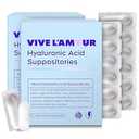 Vive L'Amour Hyaluronic Acid Vaginal Suppositories Vaginal Moisturizer, Continuous Hydration, Relieves Vaginal Dryness, Restores Natural Softness & Elasticity, Vaginal Health