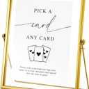 Wonderjune Please Sign Our Guestbook Sign for Wedding Playing Cards Guest Book Gold Floating Picture Frame Wedding Place Card Menu Holder 10x8 Inch(Card)