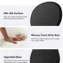 Ergonomic Mouse Pad with Wrist Rest, Black Mousepad with Wrist Support for Desk, Non-Slip Hard Base Mouse Pads, Portable for Office/Home/Travel Work