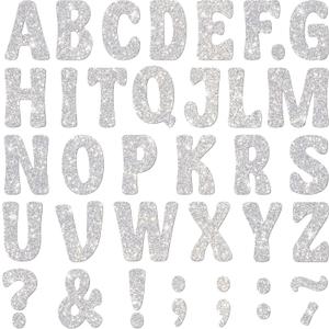152 PCS Letter Stickers Glitter Large Bulletin Board Letters Alphabet Stickers Vinyl Self Adhesive Stick on Letters for Poster Board Bulletin Board Mailbox Crafts Classroom Home Decor (Silver, 3 Inch)