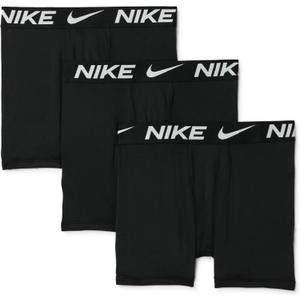 Nike Boys' Dri-FIT Essentials Micro Solid 3-Pack Boxer Briefs (Small, Black)