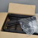 LINZINAR Shoe Rack Long 4 Tier Shoe Storage Organizer Metal Wide Shoe Shelf for Closet Entryway Bedroom 24 Paris Large Capacity, Gold Black