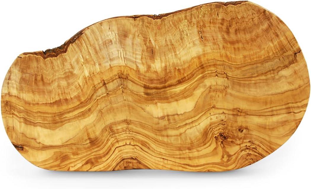 Thirteen Chefs Olive Wood Cutting Board Large 16 x 8 Inch for Charcuterie, Cheese -Wooden Serving Tray with Rustic Edge