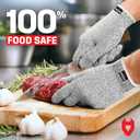 NoCry Cut Resistant Gloves Food Grade with Grip Dots for Superb Grip - Breathable & Lightweight Cutting Gloves for Chefs - Ambidextrous - Cut Resistant Kitchen Gloves for Cutting or Woodworking Gloves (Medium)
