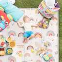 Baby Play Mat,79"X71"Extra Large Play Mat,Non-Toxic Tummy Time,Baby Play Mats for Floor,Waterproof,Baby Crawling Mat,Soft Foam Mat for Babies and Toddlers,Reversible & Portable Star and Rainbow