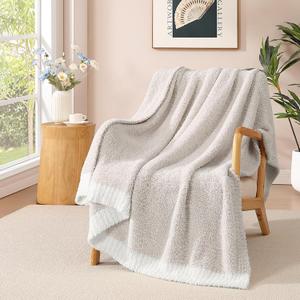 WRENSONGE Throw Blanket Cationic Dyeing Taupe Soft Cozy Fluffy Warm Hand Made Throw Blankets for Couch, Sofa, Chair, Bed, Camping, Picnic, Travel Lightweight Bed Blanket - 50"*60"