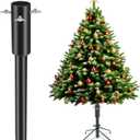 14.8" Christmas Tree Height Extender with 3 Fixing Screws,Christmas Tree Riser Fit 0.5-1.57 Inch Tree Poles,Make Xmas Tree Taller for 4.5Ft to 6.5Ft Artificial Trees Xmas Seasonal Indoor Decor,Black