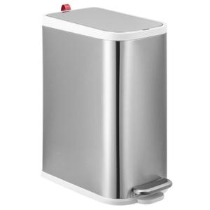 BETHEBEST 4 Gallon/15 Liter Trash Can with Soft Close Lid,Stainless Steel Garbage Can with Removable Inner Bucket,Step Pedal Trash Can for Bathroom,Bedroom,Kitchen (Silver)