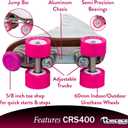 Chicago Skates Classic Quad Roller Skates for Women & Men Durable & Top Performance, Adjustable High-Top Boots for Safe Indoor/Outdoor Roller Derby60mm PU Wheels & Semi-Precision Bearings, Size 10 