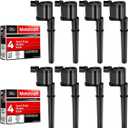 MAS Set of 8 Ignition Coils Pack + 8pcs Motorcraft Platinum Spark Plug SP493 Compatible with Lincoln Navigator Blackwood Mark VIII Ford Mustang Replacement for DG543 UF191 DG492 DG512