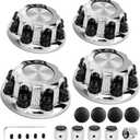 8 Lugs Wheel Center Caps Hub Caps Compatible with Chevy Silverado 2500 3500 Epress Van Set of 4 OEM Replacement Chrome Auto Hub Covers, Easy Bolt On - Fits 16" Inch Wheel Rims Caps