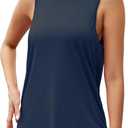 Mippo Workout Tops for Women Mesh Athletic Shirts Sleeveless Yoga Tank | Long Tank Tops, Lightweight, Loose Fit, Soft and Breathable, Running Tank, Gym and Casual, Easy to Care (Blue, M)