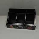 Shellwei 2 Pcs Christmas Hot Cocoa Bar Wood Storage Box Coffee Station Organizer Xmas Basket Organizer Bin Christmas Cute Wood Storage Hot Chocolate Decorative Box for Home Kitchen Office Gift (Black)