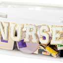 CY2SIDE NURSE Clear Makeup Bag - White Letter Patch Cosmetic Bag with Handle for Travel PVC Zipper Clear Travel Pouch for Toiletries Waterproof Portable Organizer Case Gift for Nurse, White