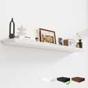 Fun Memories Floating Shelves 55 Inch Long, 9.3 Inch Deep Classic Crown Molding Floating Shelves for Wall, Rustic Wooden Shelves for Wall Decor Bathroom, Kitchen, Office, (White, 1Pack)