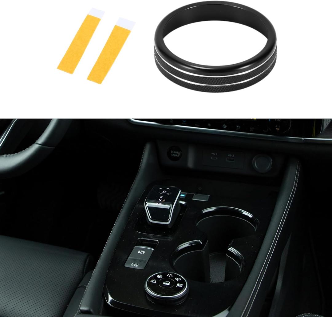 AC Air Conditioner 4WD Drive Mode Control Switch Knob Cover Ring, Interior Decal Trim for Nissan X-Trail Rogue 2021-2023 Black, 1 Pc