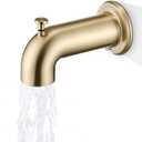 Slip-On Tub Spout with Diverter Long for Bathtub Spout, Fit for 1/2 Inch Slip Pipe, Brushed Gold