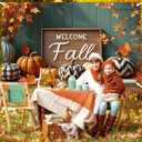 Welcome Fall Backdrop Large Size Thanksgiving Fall Party Banner Decorations Autumn Pumpkin Backdrop Banner for Thankgiving Autumn Party Supplies 70.8 x 43.3 Inch