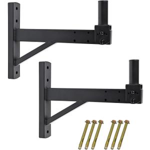 Speaker Wall Mount,Wall Speaker Mount Bracket Design for Professional Audio,Tilt,Hold up to 100lbs,HD-319 (2 Packs Black)
