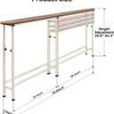 Narrow Console Table, 78.8" Sofa Table Adjustable Height Behind Couch Table