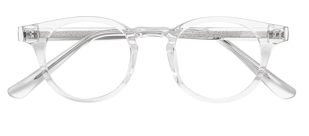 Clear Retro-Vintage Low Bridge Fit Round Eyeglasses
 