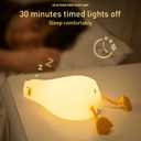 TOOGE LED Duck Night Light Cute Small Lamp Night Light for Kids 3 Levels Dimmable Nursery Nightlight with Timer Silicone Squishy Duck Portable Rechargeable Touch Bedside Lamp (White)