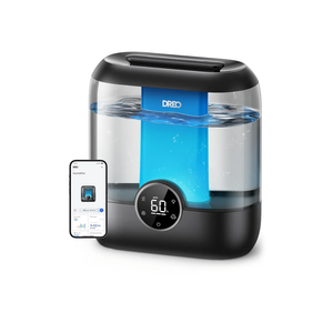 Dreo Smart Humidifiers for Bedroom, 6L Top Fill Supersized Cool Mist Humidifier for Large Room, 60 Hour Runtime, Quiet Ultrasonic Humidifiers for Plants, Baby, Indoor, Home, Night Light, Black
