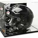 Acrylic Football Helmet Display Case Full Size with Mirror Back and Base, UV Protection Dustproof Clear Cube Box for Sports Memorabilia Storage, Assembly Required (14.9" L x 11.8" W x 11.8" H inches)