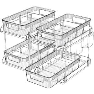 2-Tier Bathroom Organizer with Removable Dividers, 11.5" x 7.4" x 10.8" - Space-Saving and Practical Storage Solution