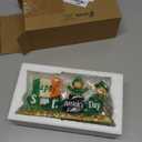 Fumete st Patricks Day Decorations Leprechaun Figurines Resin Saint Patrick's Day Green Shamrock Decorations Spring Figurines Home Decor for Household Office