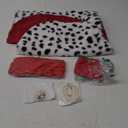 Shinymoon 6 Pieces Halloween Dalmatian Shawl Set Women Faux Stole Accessories Black and White Scarf Dalmatian 1920s Red Gloves Necklace Earring Plastic Holder for Costume Cosplay Party